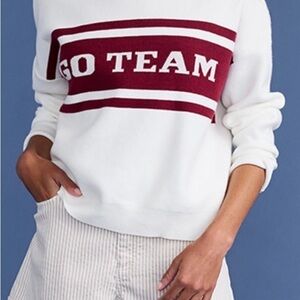 Francesca's Collections Game Day White and Burgundy/Maroon Sweater